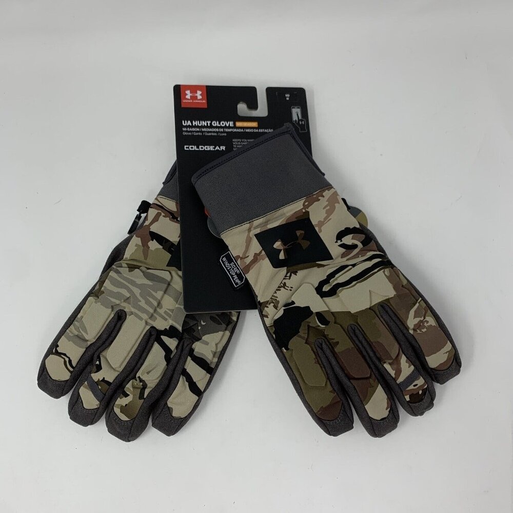Size M Under Armour Mens Gore-Tex Mid Season Windstopper Hunt Gloves 1318575-999